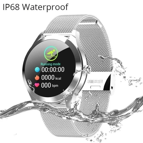 IP68 Waterproof Square Alloy Heart Rate Monitoring Smartwatch Unisex Fitness Bracelet Kw10