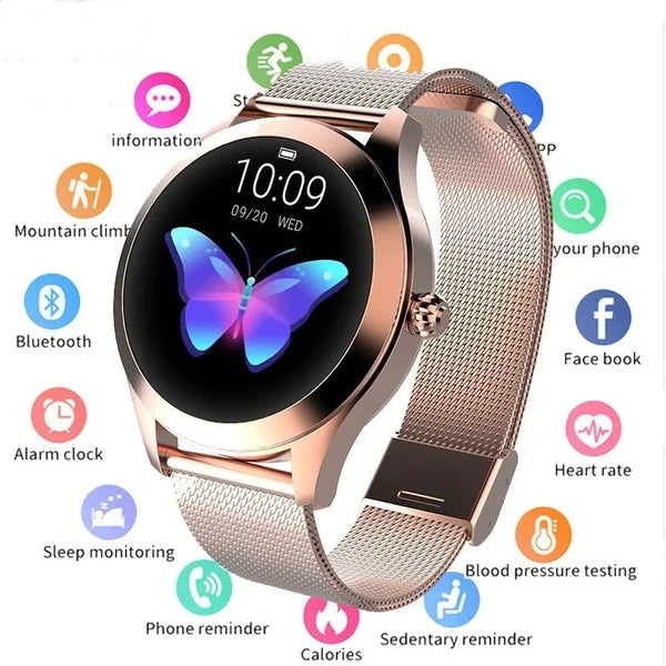 IP68 Waterproof Square Alloy Heart Rate Monitoring Smartwatch Unisex Fitness Bracelet Kw10
