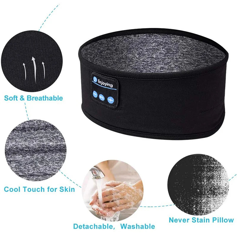 Sleeping Bluetooth 5.0 Earphones Sports Elastic Headband Wireless Headphones Music Eye Mask Wireless Bluetooth Headset Headband
