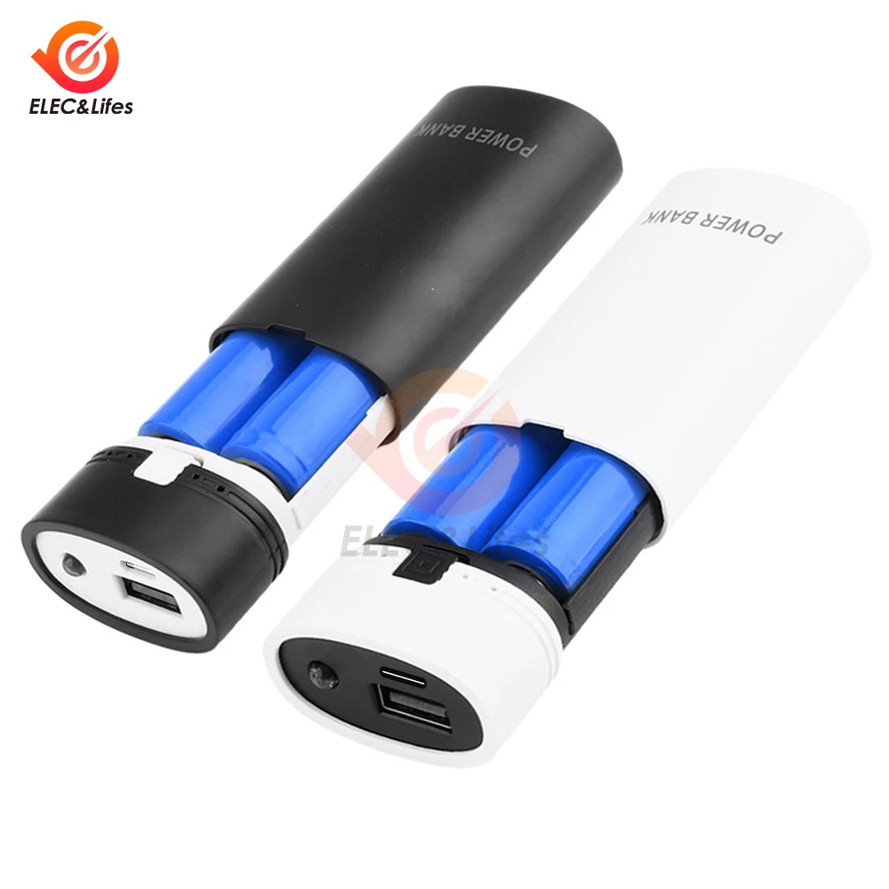 Portable Power Bank Case For 18650 Battery DIY Mobile Storage Box 5V USB Charger for Phone Electronic Mobile Charging