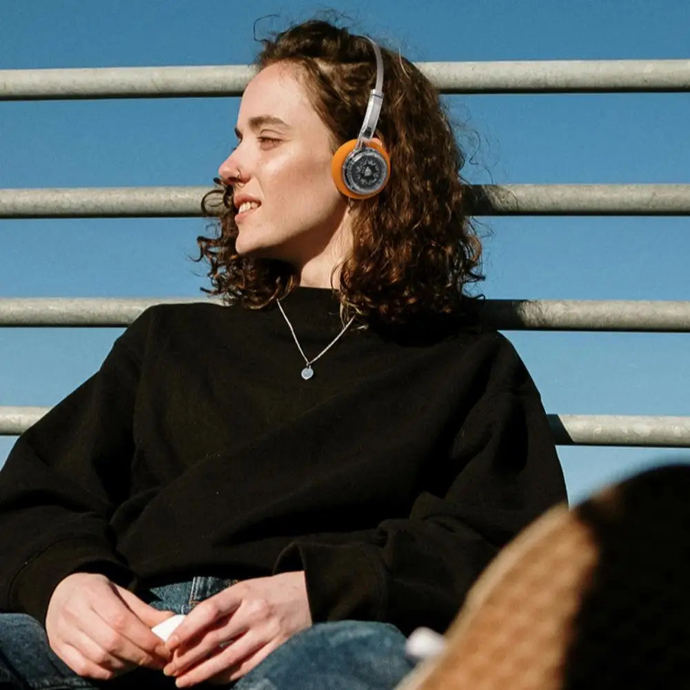 Original Bluetooth6.0 Wireless Headphones Transparent Retro Long Battery Metal Sci-fi Gaming Headset Rotating Tuning Headphones