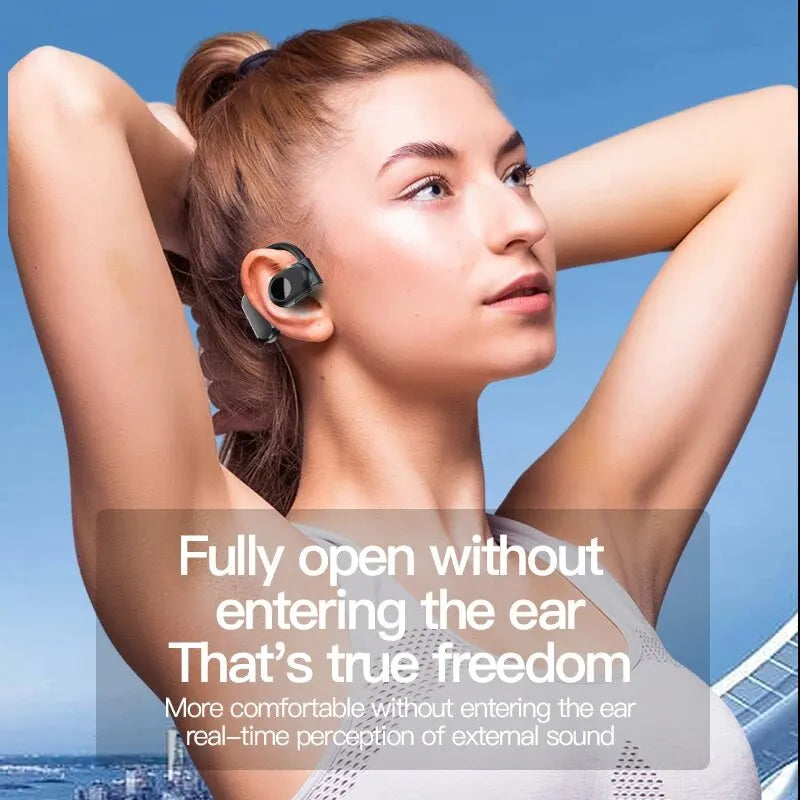 Wireless Bluetooth 5.3 Headphones Air Conduction Earphones With Microphone Handsfree Noise Canceling Headset For Driving Headset