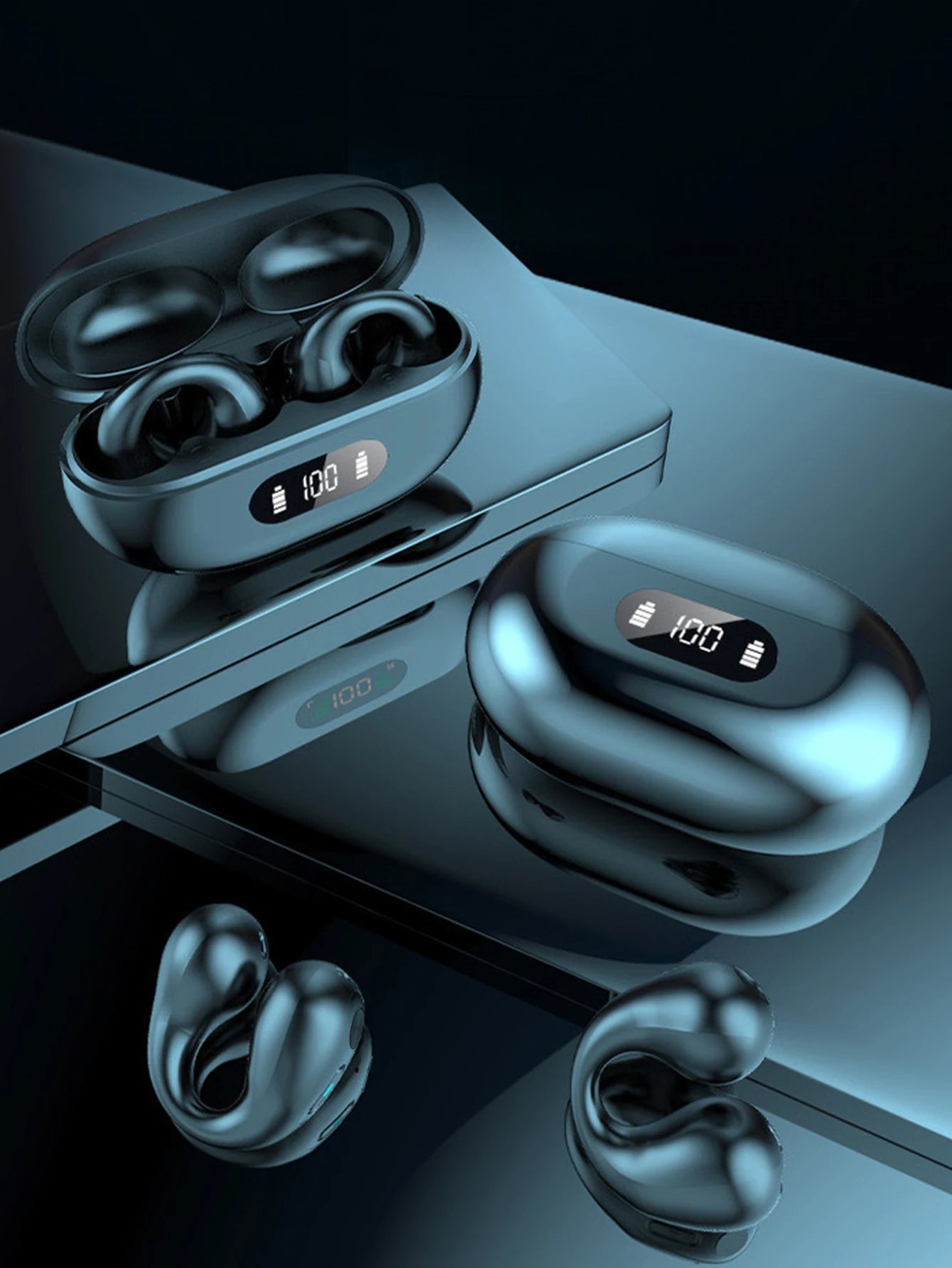Clip-on Bluetooth earphones, ergonomic design, high sound quality, waterproof and dustproof wireless earphones