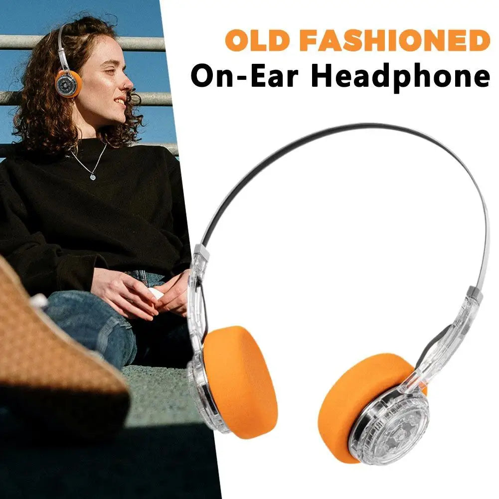 Original Bluetooth6.0 Wireless Headphones Transparent Retro Long Battery Metal Sci-fi Gaming Headset Rotating Tuning Headphones