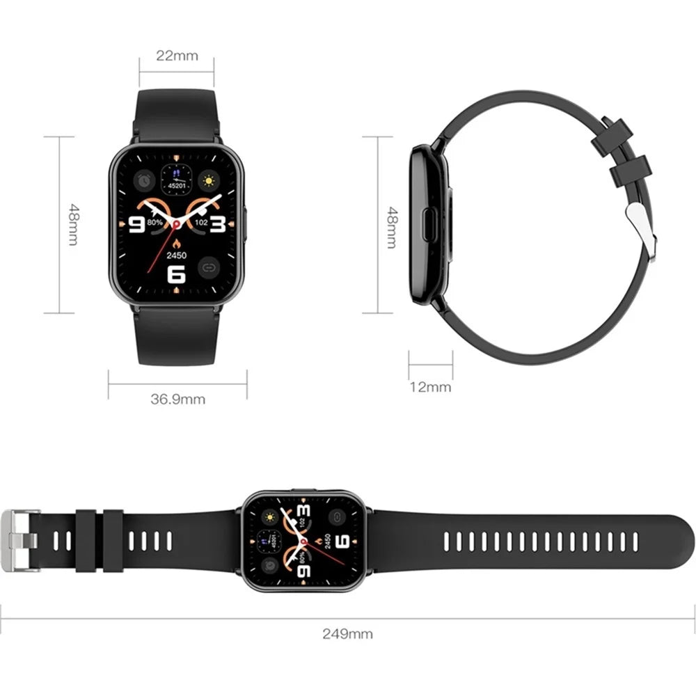 Clock Men Women Blue Tooth Call Smartwatches 1ATM Waterproof Sports Fitness Information Reminder Bracelet Music Smart Watch