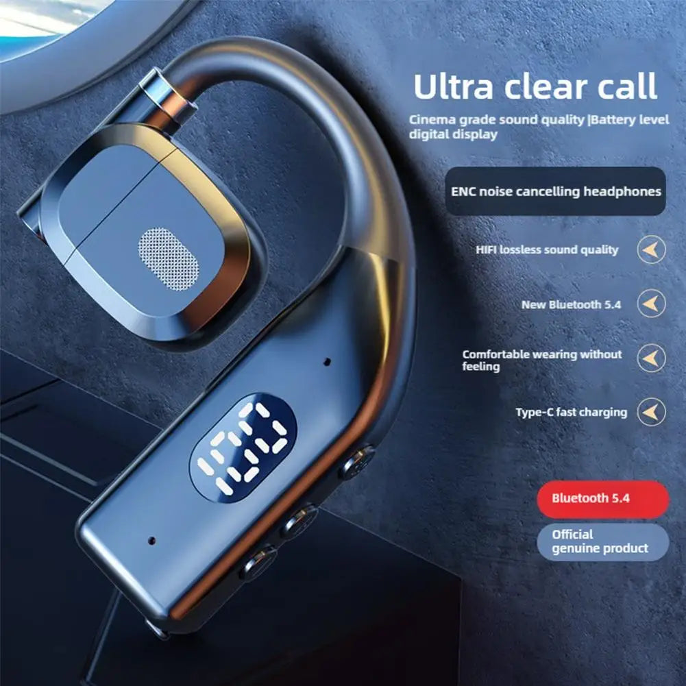 Wireless Bluetooth 5.4 Headphones With LED Display Earphones With Mic Handsfree Noise Canceling Headset For Driving Audifonos