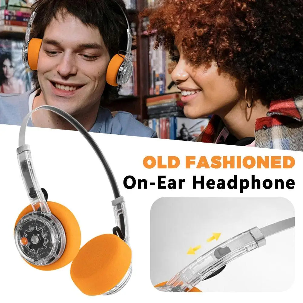 Original Bluetooth6.0 Wireless Headphones Transparent Retro Long Battery Metal Sci-fi Gaming Headset Rotating Tuning Headphones