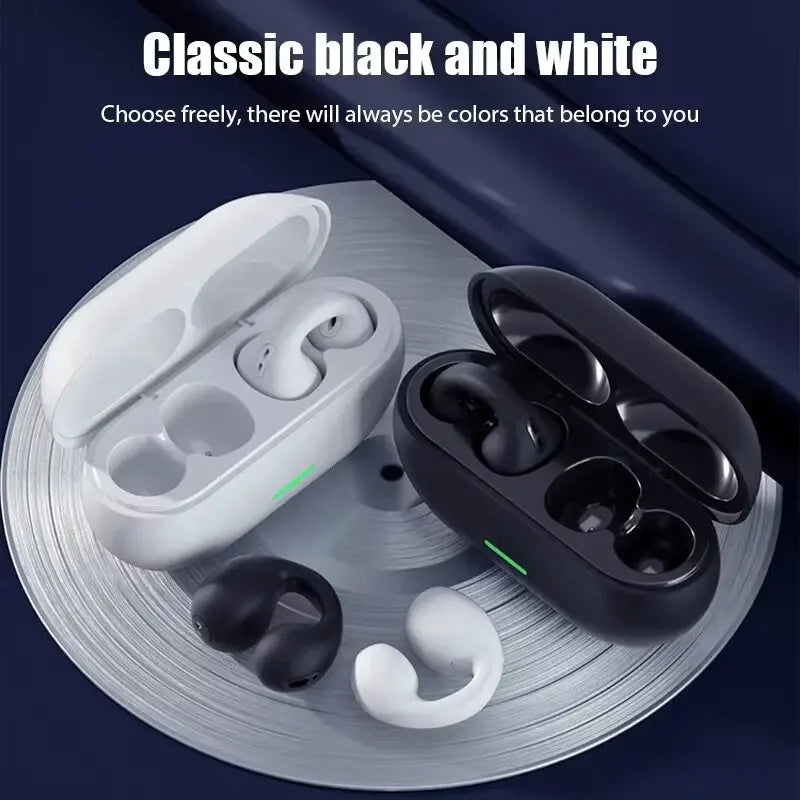 T75 NEW Bluetooth Headset 5.3 Wireless Bone Conduction Headphones Clip Ear Music Noise Canceling HD Call Sports Gaming Earphone